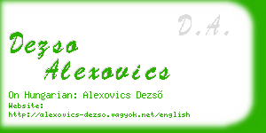 dezso alexovics business card