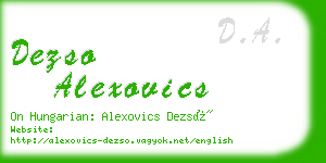 dezso alexovics business card